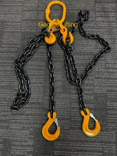 Load image into Gallery viewer, Grade 80 Chain Sling WLL 5.5Ton 10mm 2 Legs Custom Length Clevis Sling Hook (Assembly and Tagged in Australia)