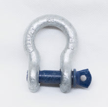 Load image into Gallery viewer, Rated Bow Shackle 7/16&quot; WLL 1.5ton 1500kg 11mm for Trailer&#39;s Safety Chain Blue Pin