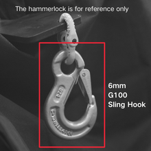 Load image into Gallery viewer, G100 6mm Sling Hook for Towing Chain / Trailer chain Eye Sling Hook: 6mm WLL 1,400kg, Breaking Force 5,600kg Can be used together with BOTH Chain 4177-25 (10mm) and 4177-35 (13mm). This lifting component suits a Trailer with an ATM up to 3700kg (perfectly with 2500kg and 3500kg).