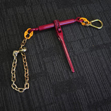 Load image into Gallery viewer, Ratchet Chain Dog Chain Binder (No Hook Fitted) Made of Drop Forged ALLOY STEEL Chain dog, Ratchet Chain Binder/Load Binder, Tie-down Binder. Ratchet Load Binder, rated type by drop forged for transport binding, lashing chain load restraint. Features: Material: Made from drop-forged alloy steel, known for its superior strength and durability. Size Options: Available in two sizes: 7mm diameter, Load Capacity (LC): 3000kg 8mm diameter, Load Capacity (LC): 3800kg Colour: Deep Red