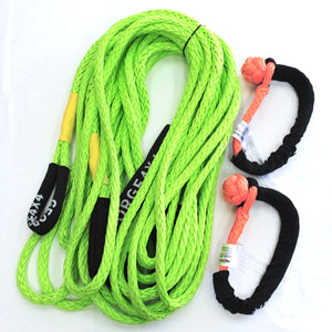 George4x4 Lightweight Recovery Kit  This kit includes 1pc*Extension Towing Rope(Green or Grey), Australian made 12mm*10m Or 12mm*20m Breaking Strength: 13200kg 2pcs*Soft Shackle, Australian made 11mm*65cm*18000kg Or 12mm*70cm*19800kg This recovery kit is very light weight, safer and more durable in every possible way. 