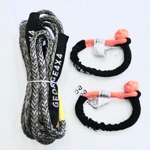 Load image into Gallery viewer, George4x4 Lightweight Recovery Kit  This kit includes 1pc*Extension Towing Rope(Green or Grey), Australian made 12mm*10m Or 12mm*20m Breaking Strength: 13200kg 2pcs*Soft Shackle, Australian made 11mm*65cm*18000kg Or 12mm*70cm*19800kg This recovery kit is very light weight, safer and more durable in every possible way. 