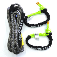 Load image into Gallery viewer, George4x4 Lightweight Recovery Kit  This kit includes 1pc*Extension Towing Rope(Green or Grey), Australian made 12mm*10m Or 12mm*20m Breaking Strength: 13200kg 2pcs*Soft Shackle, Australian made 11mm*65cm*18000kg Or 12mm*70cm*19800kg This recovery kit is very light weight, safer and more durable in every possible way. 