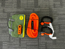 Load image into Gallery viewer, George4x4 Kinetic Rope Soft Shackle Kit
This kit includes

1pc*Kinetic Rope(Orange), 100% double braided Nylon

22mm*9m

Breaking Strength: 13300kg

2pcs*Soft Shackles, designed with Black eye, Australian made

Total length: 65cm, 30cm when closed as a shackle

Breaking Strength: 18000kg

1pc*Soft Shackle Hitch (SK+ Hitch)

WLL 5000kg, Breaking Strength: 20000kg

1pc*Carry Bag 