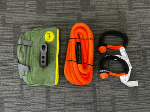 George4x4 Kinetic Rope Soft Shackle Kit
This kit includes

1pc*Kinetic Rope(Orange), 100% double braided Nylon

22mm*9m

Breaking Strength: 13300kg

2pcs*Soft Shackles, designed with Black eye, Australian made

Total length: 65cm, 30cm when closed as a shackle

Breaking Strength: 18000kg

1pc*Soft Shackle Hitch (SK+ Hitch)

WLL 5000kg, Breaking Strength: 20000kg

1pc*Carry Bag 