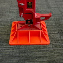 Load image into Gallery viewer, Heavy Duty Hi-Lift Accessory Jack Plate Base Crafted from high-quality polyethylene, this jack plate base is built to last and withstand the toughest conditions (sand, mud, grass, or soft ground). Features: Material: High-quality Polyethylene Colour: Orange-red Base Size: 29.5cm x 29.5cm Compatible with Jack Factory Base: 18.7cm x 11.9cm (approx.) Extra heavy-duty support and UV-resistant Non-slip textured patterns for optimal grip