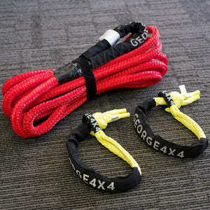 Light Weight 4WD Recovery kit 4PCS: Kinetic Rope + 2*Soft Shackles + Bag for Subaru Jimny Jeep Wrangler Xtrail