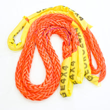 Load image into Gallery viewer, George4x4 Bridle Equaliser Rope UV resistant, waterproof and more durable Very light, can float in water Both ends have protective sleeves and one sliding sleeve on the middle Australian-made, Australian tested Features: 20mm, rated 34000kg Visible colour-orange Standard length available: 5m/6m/7m/10m Custom length acceptable! 