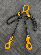 Load image into Gallery viewer, Grade 80 Chain Sling WLL 5.5Ton 10mm 2 Legs Eye SelfLocking Hook Custom Length  (Assembly and Tagged in Australia)