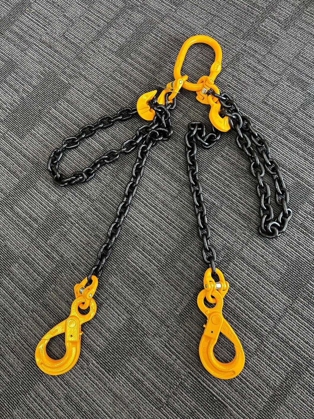 Grade 80 Chain Sling WLL 5.5Ton 10mm 2 Legs Eye SelfLocking Hook Custom Length  (Assembly and Tagged in Australia)