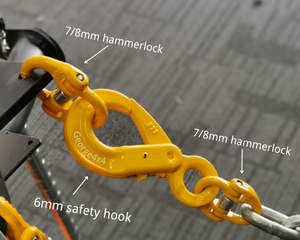 866HSH30 8mm Hammerlock + 6mm Safety Hook for Trailer Safety Chain